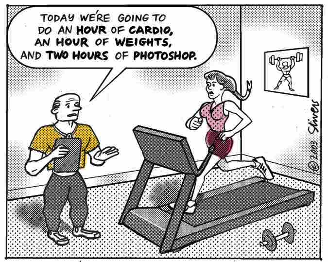 personal trainer cartoon to represent client trainer relationship