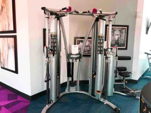 hoist brand cable weight equipment at apartment fitness room
