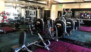 fitness gym with various exercise machines